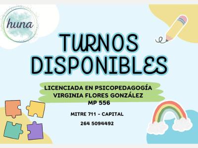 Psicologos Psicopedagoga - Turnos disponibles. 