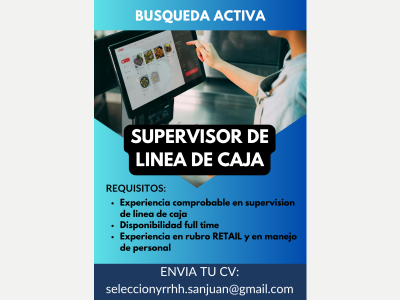  SUPERVISOR DE LINEA DE CAJA 