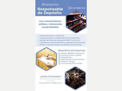  TECNICO ELECTRONICO, RESPONSABLE DEPOSITO Y TECNICO ELECTROMECANICO 