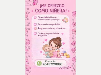 Serv. Art. del Hogar ME OFREZCO COMO NI�ERA 