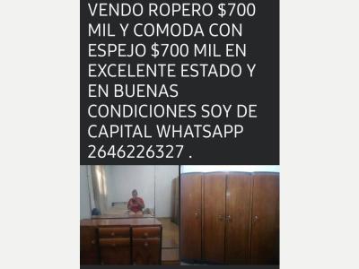 Hogar Muebles Jardin Muebles Antiguedades C�MODA CON ESPEJO Y CAJONES , ROPERO DE 3 PUERTAS