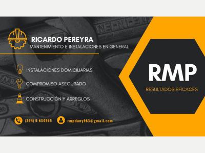 Plomeros RMP MANTENIMIENTO E INSTALACIONES EN GRAL 