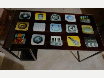 Muebles Antiguedades Escritorio De Vidrio Con Estantes desmontables 
