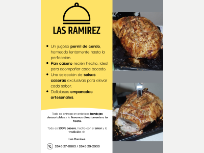 Fiestas Eventos Comidas Reposteria LAS RAMIREZ -- Perniles y ms para tu fiesta