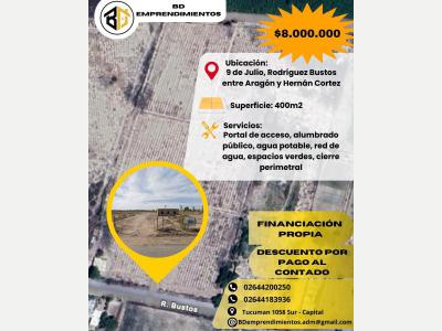 Terrenos Venta San Juan Lote De 400m2 En 9 De Julio - Lote Privado