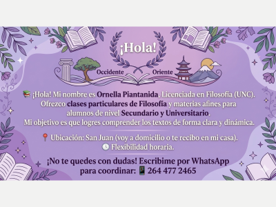 Primaria Sec. Universitara Profesora particular de Filosof�a y materias afines 