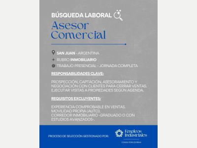 Pedidos Busco Corredor Inmobiliario para desempe�arse como Asesor Comercial 
