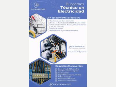  SE NECESITA T�CNICO  ELECTRONICO 