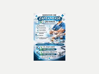 Medicos Servicio de enfermer�a domiciliaria las 24hs. 