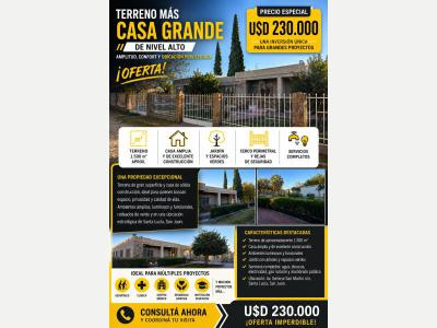 Terrenos Venta San Juan Lote De Gran Tama�o Junto Con Casa