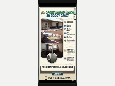 Casas Venta Mendoza Vendo casa en Godoy Cruz Mendoza