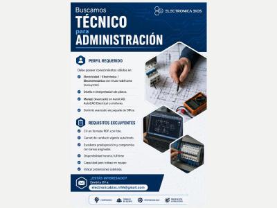  Se necesita t�cnico para administraci�n 