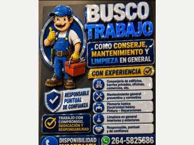  Me ofrezco para mantenimiento en general y limpieza. 