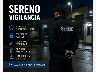  Me ofrezco de sereno vigilancia para cualquier puesto 