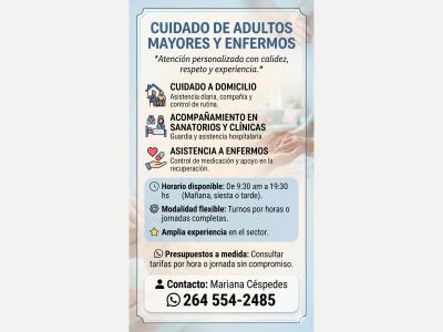  Cuidado de adultos mayores y enfermos 