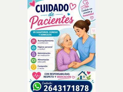 Pedidos Se ofrece para cuidado de adulto 