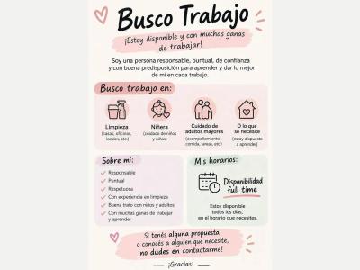  Busco trabajo urgente 