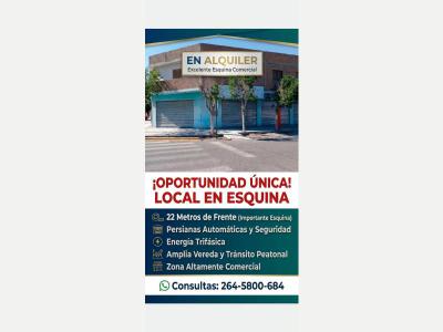 Locales Comerciales Alquiler San Juan Esquina Comercial 120 mts persianas automaticas